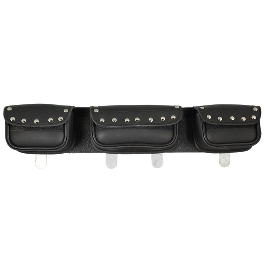 Open Road Chrome Studded Straight PVC Windshield Bag