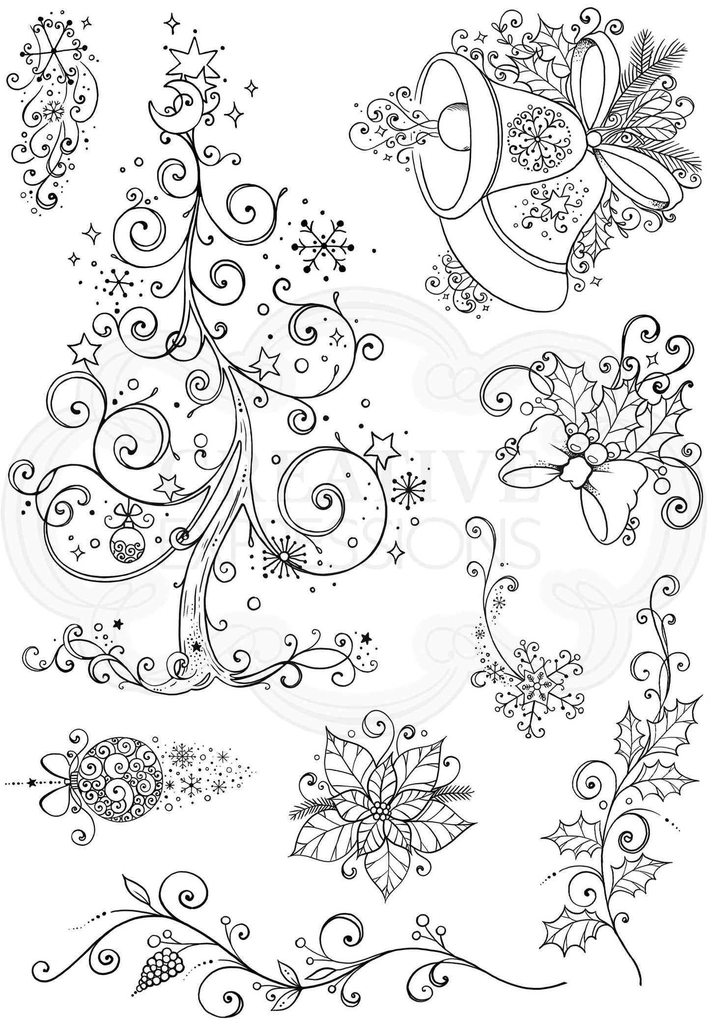 Winter Garden A5 Clear Stamp Set