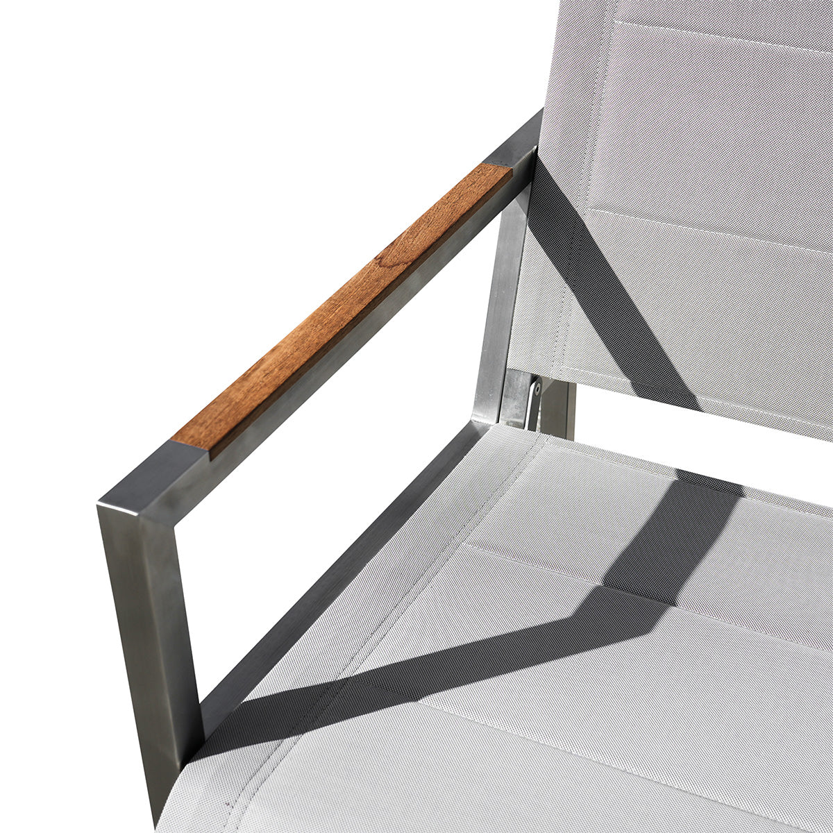 Pine Stainless Steel & Teak Outdoor Sling Chair - AURABAGS SHOP