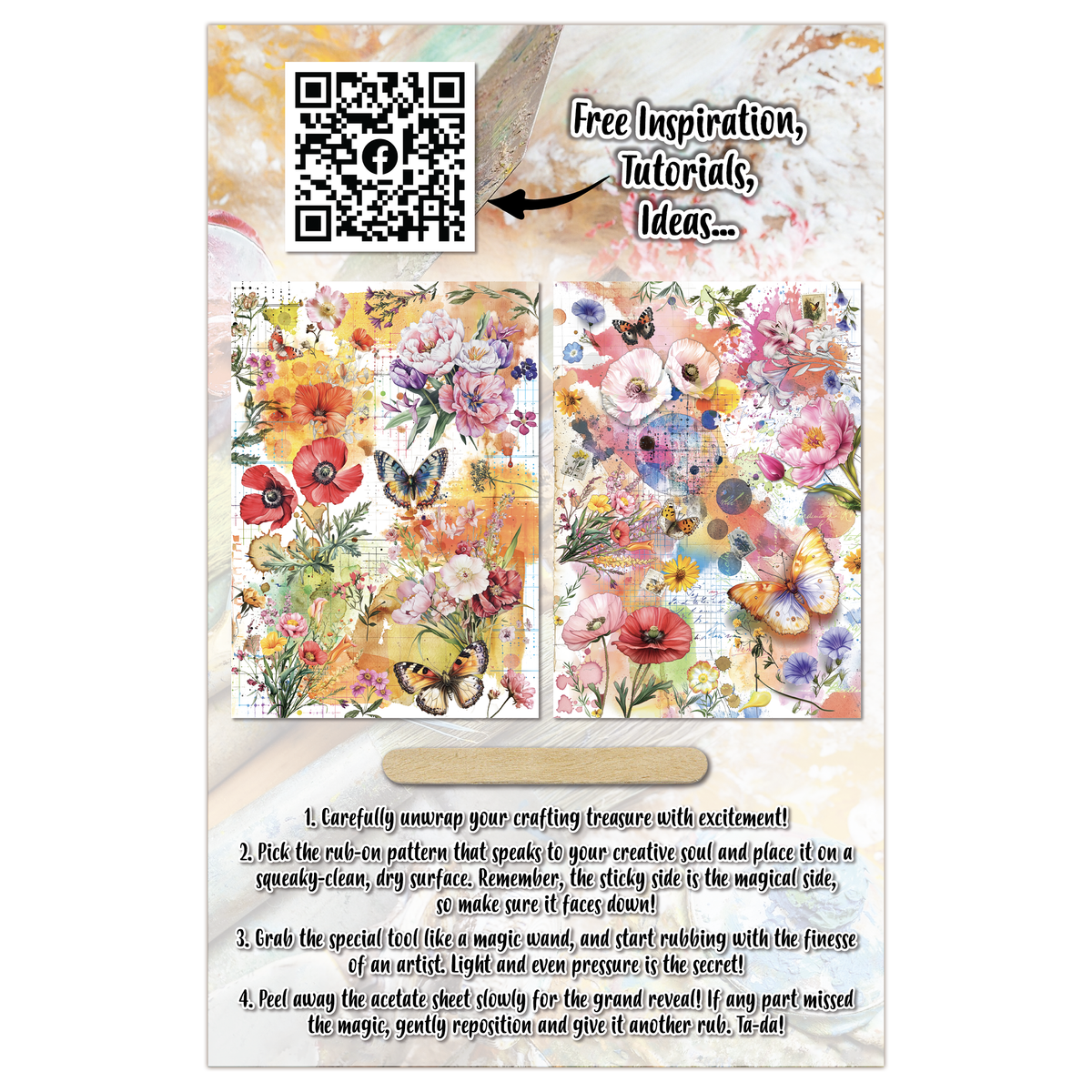 AALL and Create - A5 Rub-Ons - Dancing Poppies