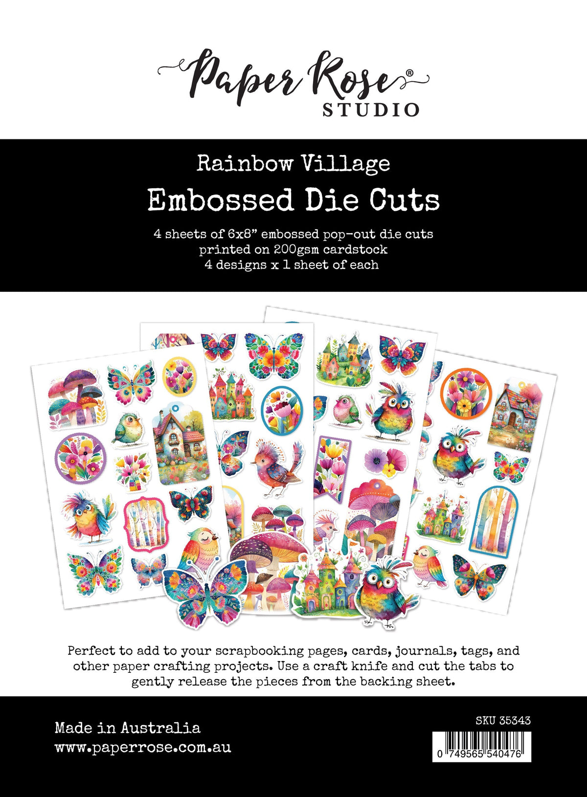 Rainbow Village Embossed Die Cuts 35343