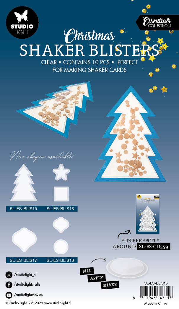 SL Shaker Blisters Christmas Tree Essentials 81.5x113x11mm 10 PC nr.15