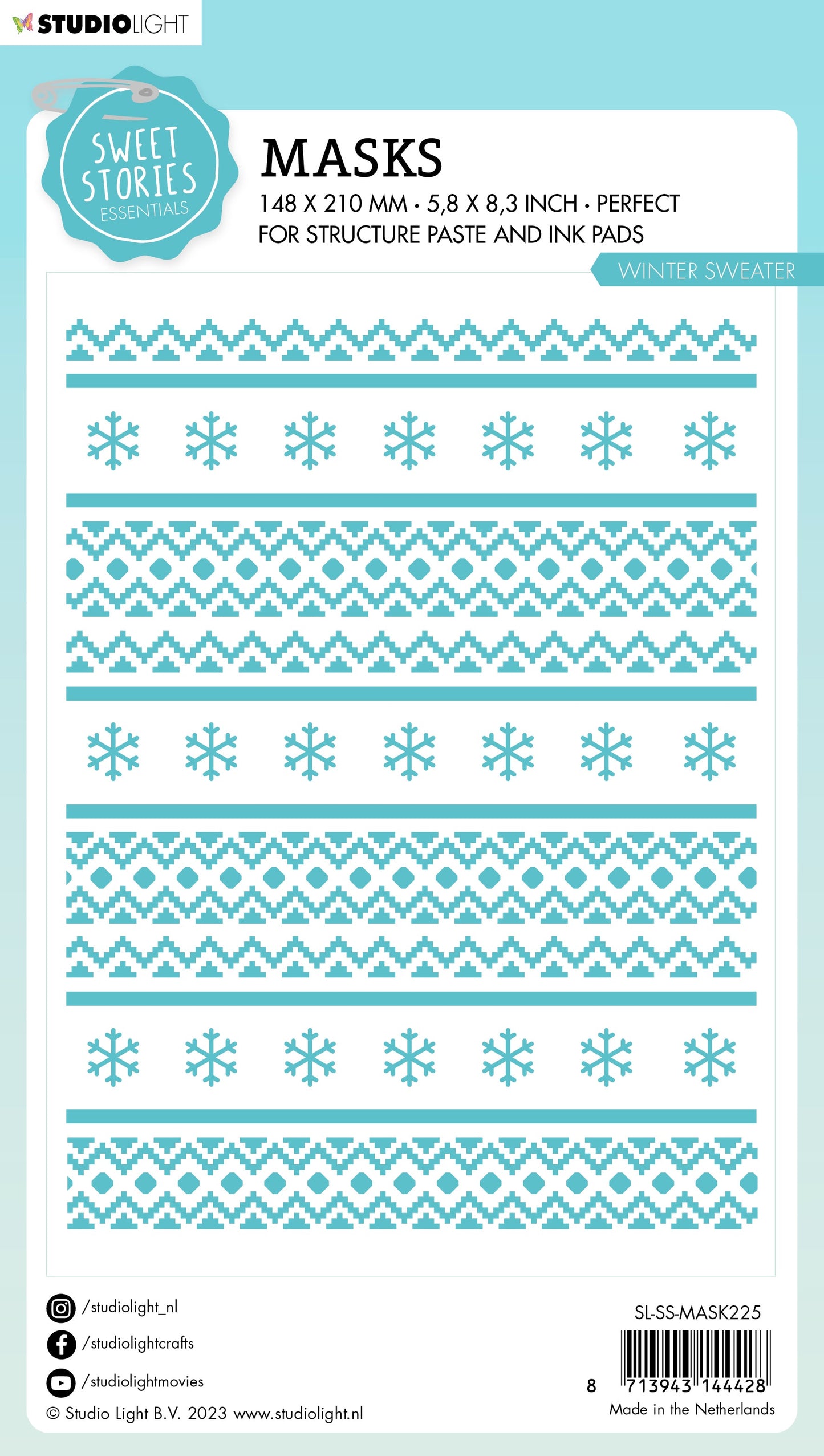 SL Mask Winter Sweater Sweet Stories 150x210x1mm 1 PC nr.225
