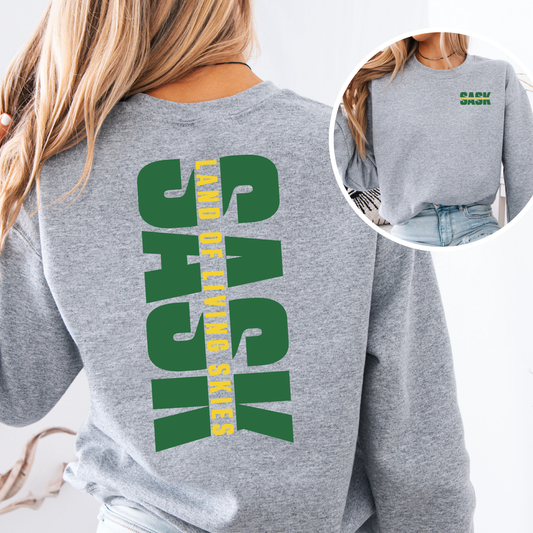 SASK Land Of Living Skies Unisex Crewneck Sweatshirt | Saskatchewan Clothing