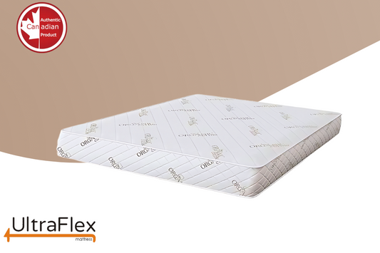 UltraFlex® EcoZen- Mattress and BoxSpring Set Medium Firm Reversible, CertiPUR-US® Certified Foam, Organic Bamboo Cover, Pressure Releiving, Cooling Gel Infused, Eco-Friendly Mattress ( Made In Canada )