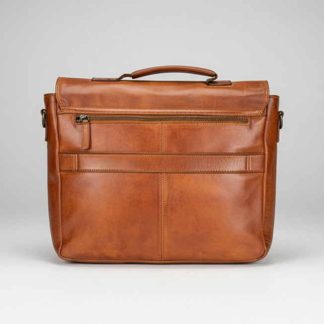 MET Premium Leather Laptop Messenger Bag