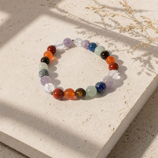 Chakra Stones Round Bracelet - 8mm