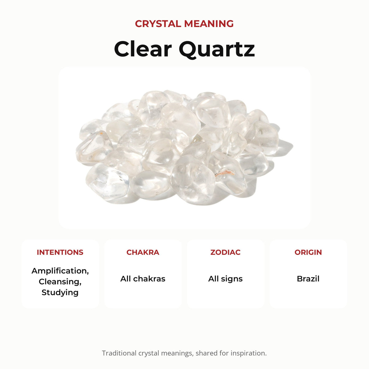 Clear Quartz E Tumbled Stones