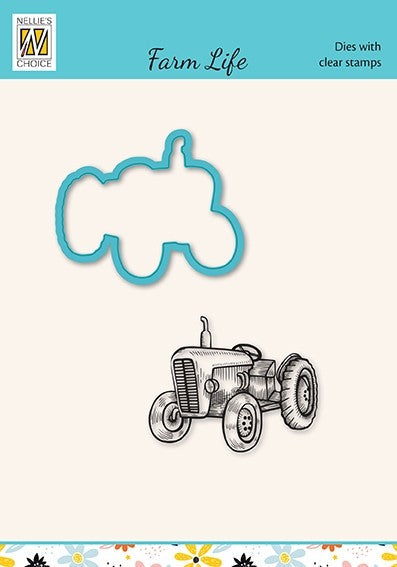 Nellies Choice Die & Stamp Set - Farm Life - Tractor