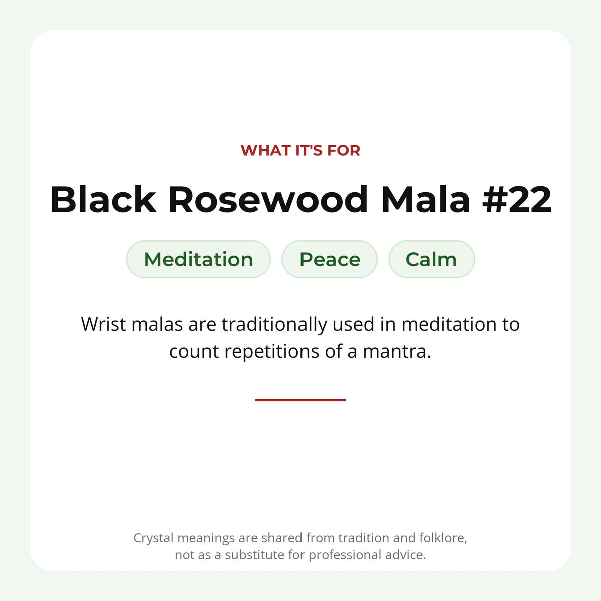 Mala Bracelet "Black Rosewood & Charm" #22