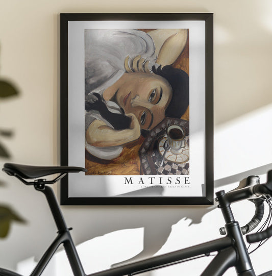 Wandbild Lorette Con Una Tazza Di Caffe 1916 mit Rahmen