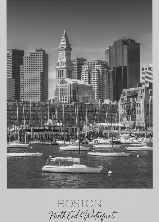 Wall Art BOSTON Skyline North End & Waterfront
