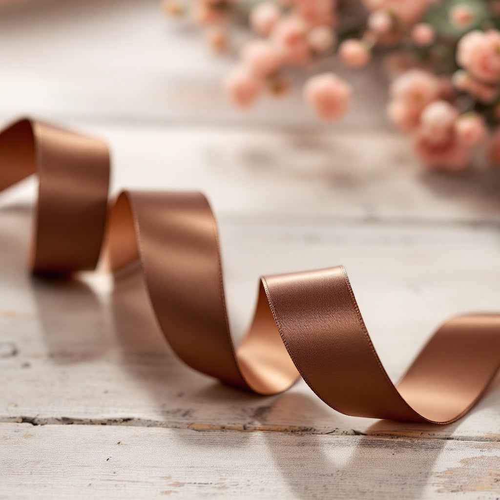 Satin Ribbon Double Face-Chocolate Chip #839- 3.8 cm Wide