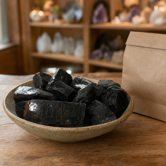 Tourmaline and Hematite Tumbled Stone - Free Form - 1lb