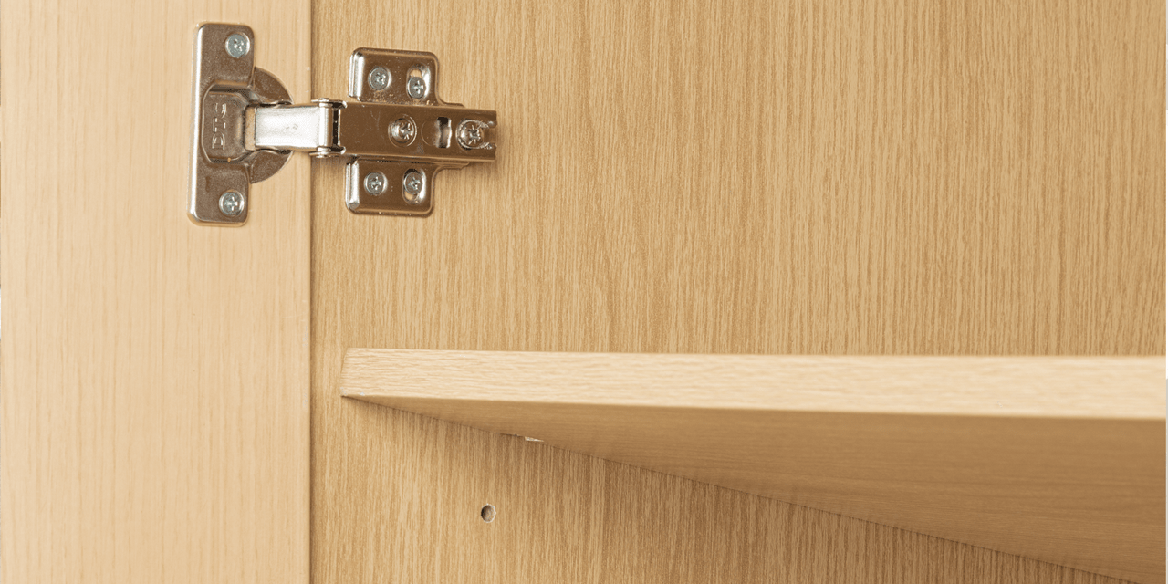Vline Natural Wood Bed & Vienna 3-Door Wardrobe Combo