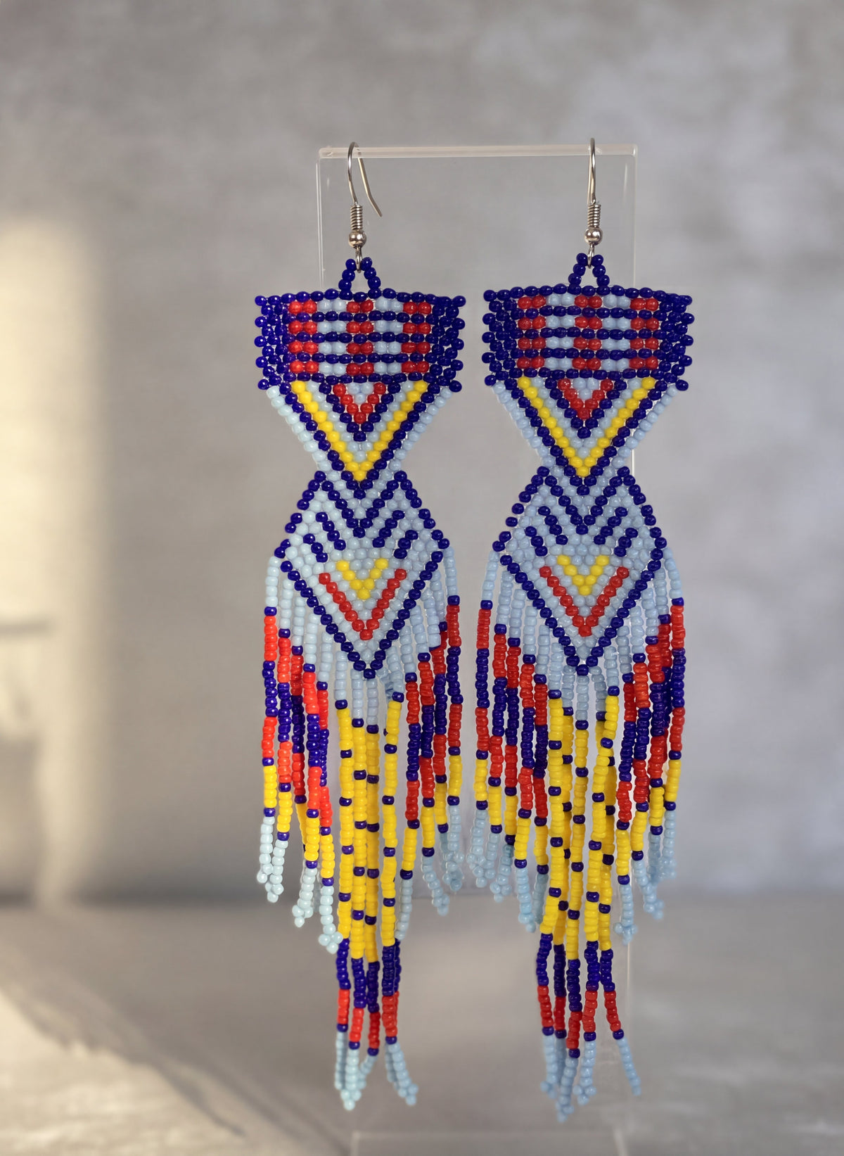 Blue Sunset Path Beaded Earrings