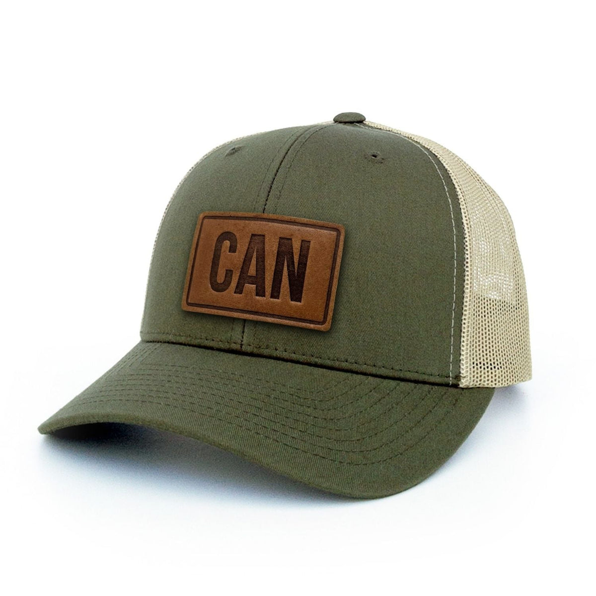 CAN Canada Leather Patch Trucker Hat