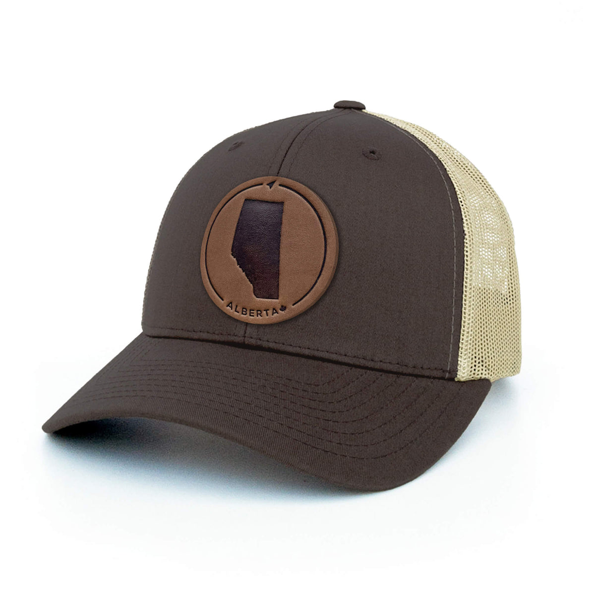 Alberta Leather Patch Trucker Hat