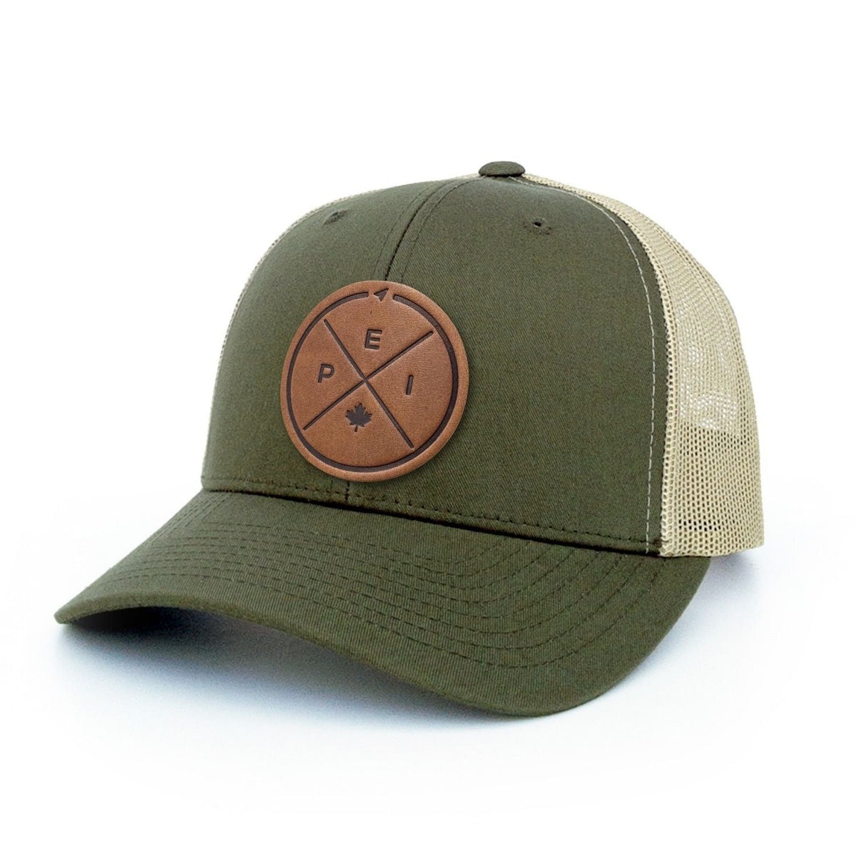 Prince Edward Island Compass Leather Patch Trucker Hat