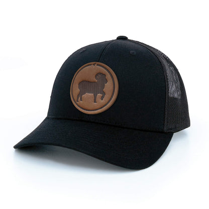 Bighorn Sheep Leather Patch Trucker Hat