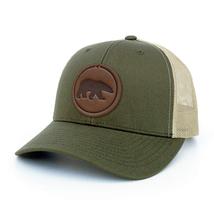 Polar Bear Leather Patch Trucker Hat