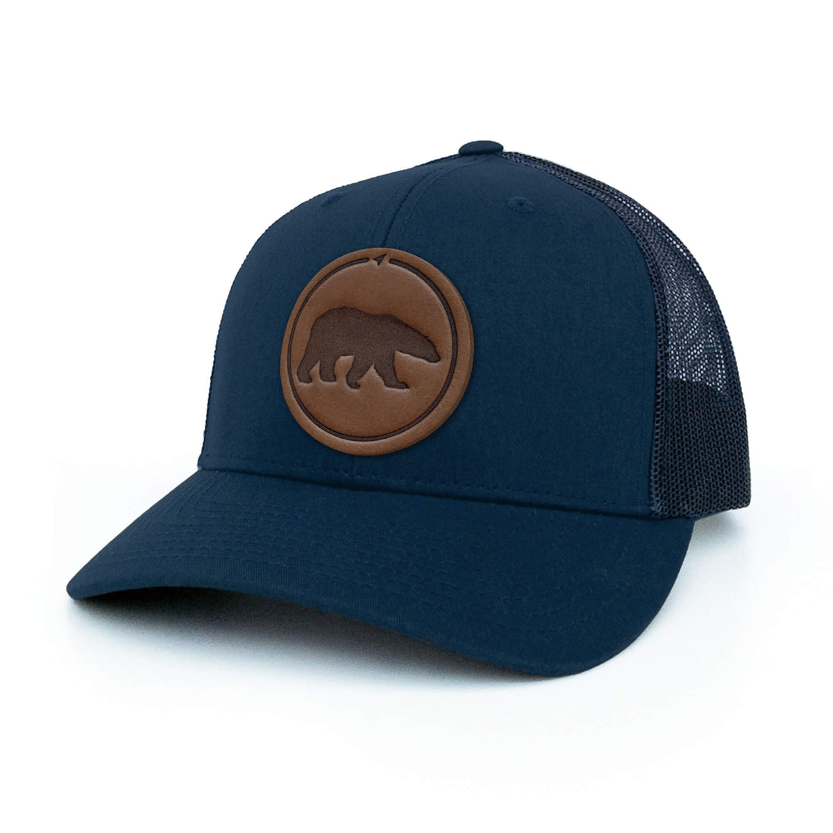 Polar Bear Leather Patch Trucker Hat