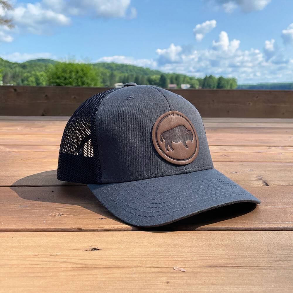Bison Leather Patch Trucker Hat
