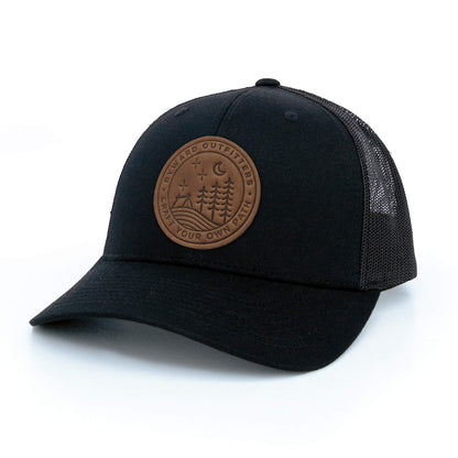 Stellar Night Leather Patch Trucker Hat