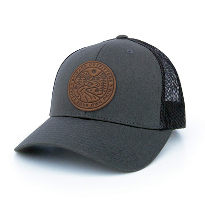 Winding Wilderness Leather Patch Trucker Hat