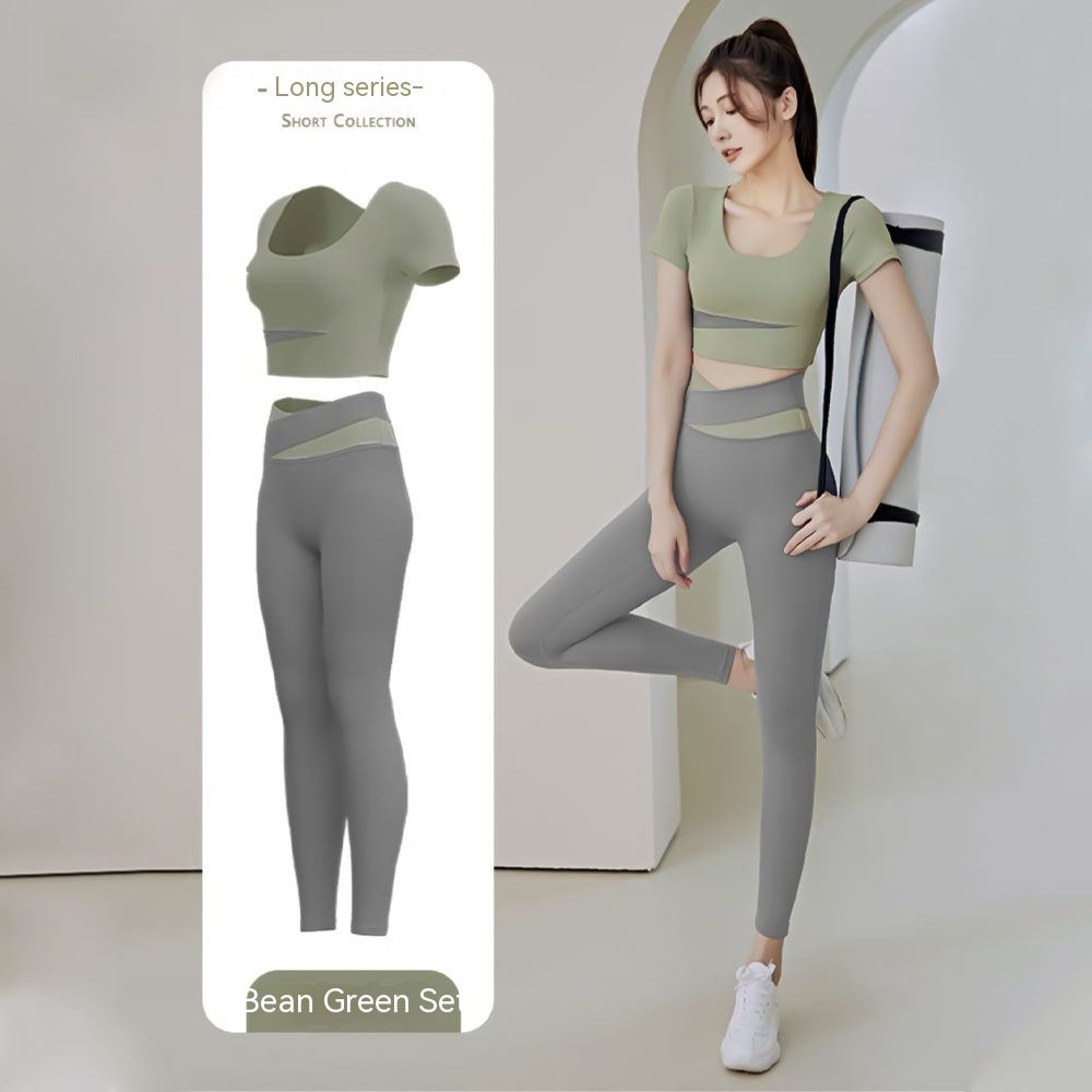 Women’s One-Piece Workout Suit – Chest-Pad Top & Pants Fitness Activewear