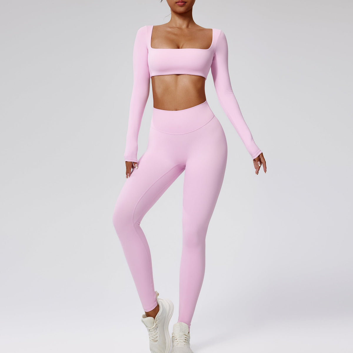 Women’s High-Waisted Quick-Dry Running Set – Two-Piece Sports & Workout Outfit