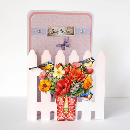 White 5x7 Picket Fence Cards & Envelopes, Pack of 12