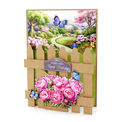 Kraft 5x7 Picket Fence Cards & Envelopes, Pack of 12