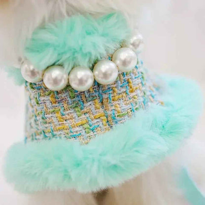 Riviera Tweed Dog Harness Set | Harness Hat and Leash Outfit