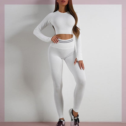 Women’s Seamless Sports Set – Workout Outfit with Booty Yoga Pants