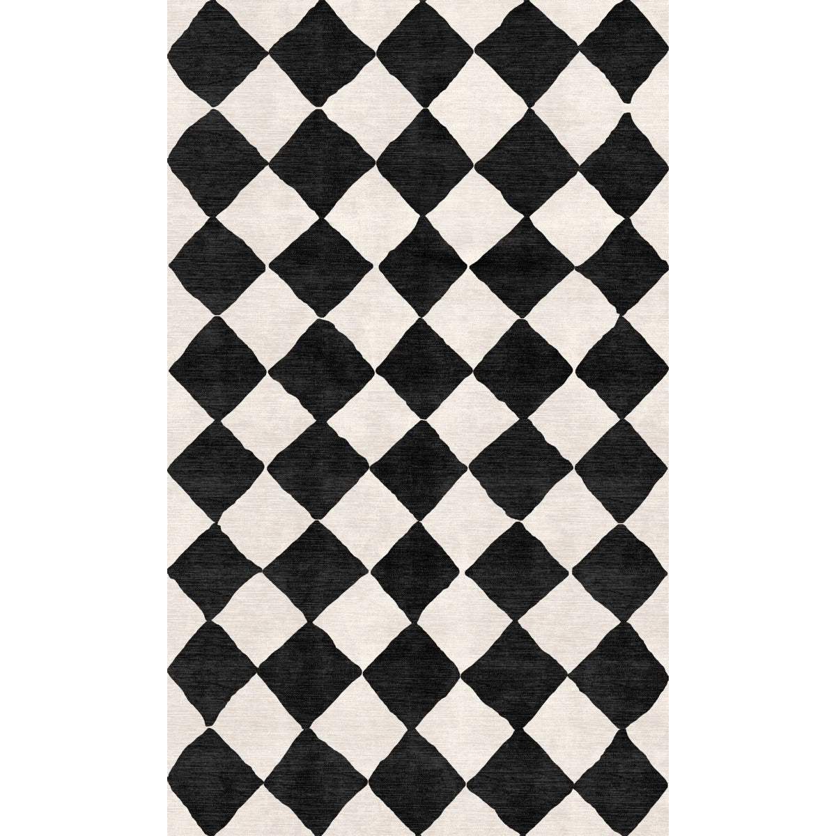 Trestres karierter Teppich Schwarz & Elfenbein