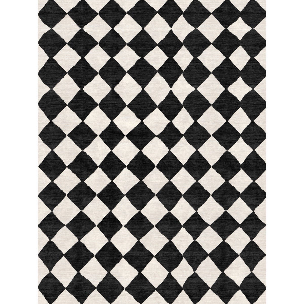Trestres karierter Teppich Schwarz & Elfenbein