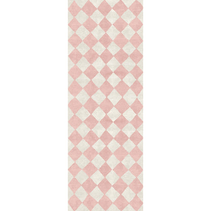 Trestres karierter Teppich Malibu Pink & Ivory