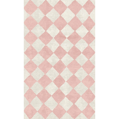 Trestres karierter Teppich Malibu Pink & Ivory