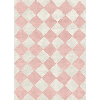 Trestres karierter Teppich Malibu Pink & Ivory