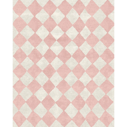 Trestres karierter Teppich Malibu Pink & Ivory