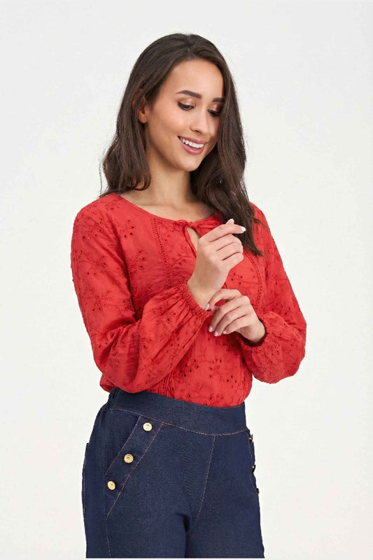 Women's Knit/Woven Combo Top