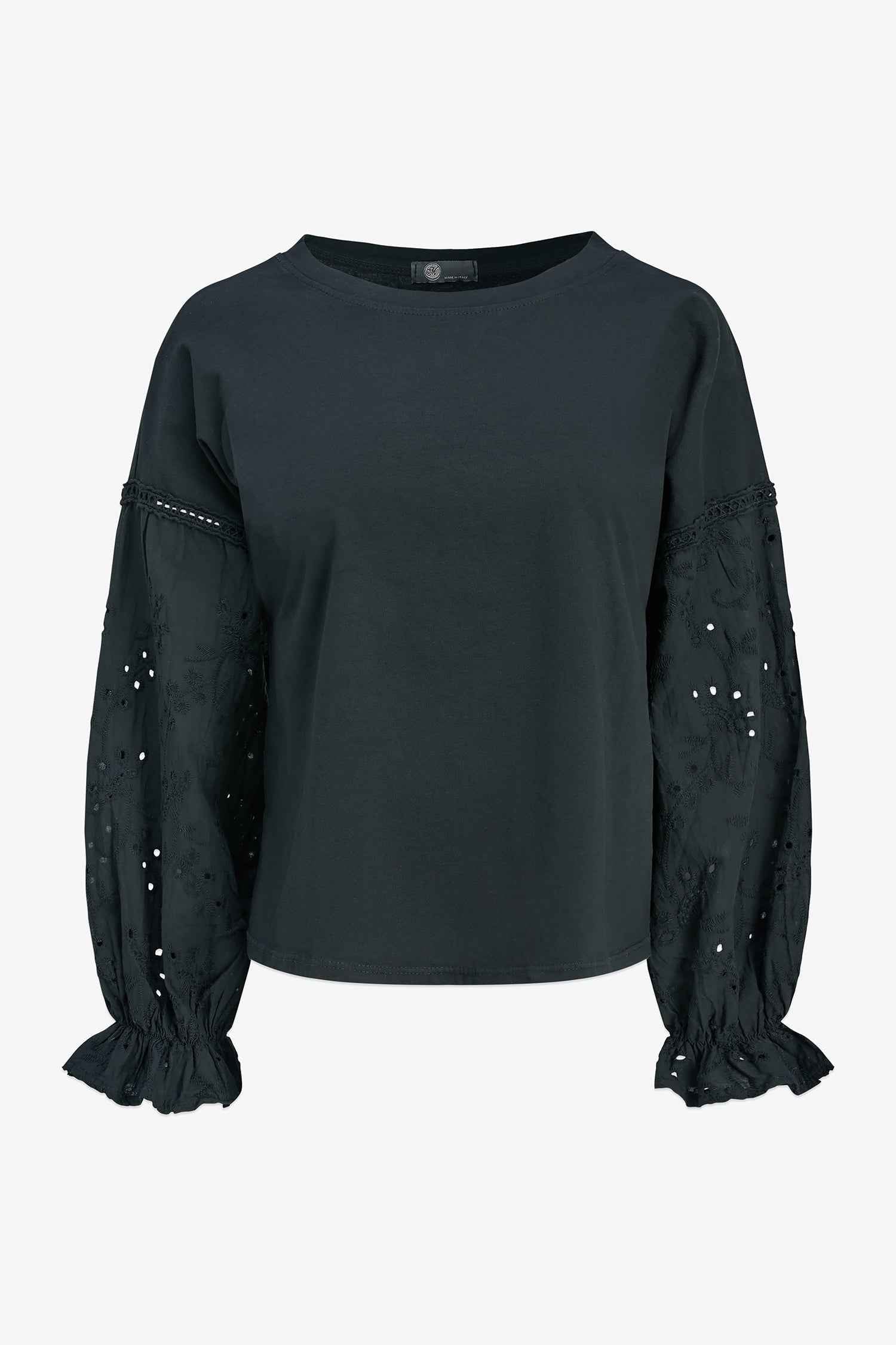 Women's Knit/Woven Combo Top