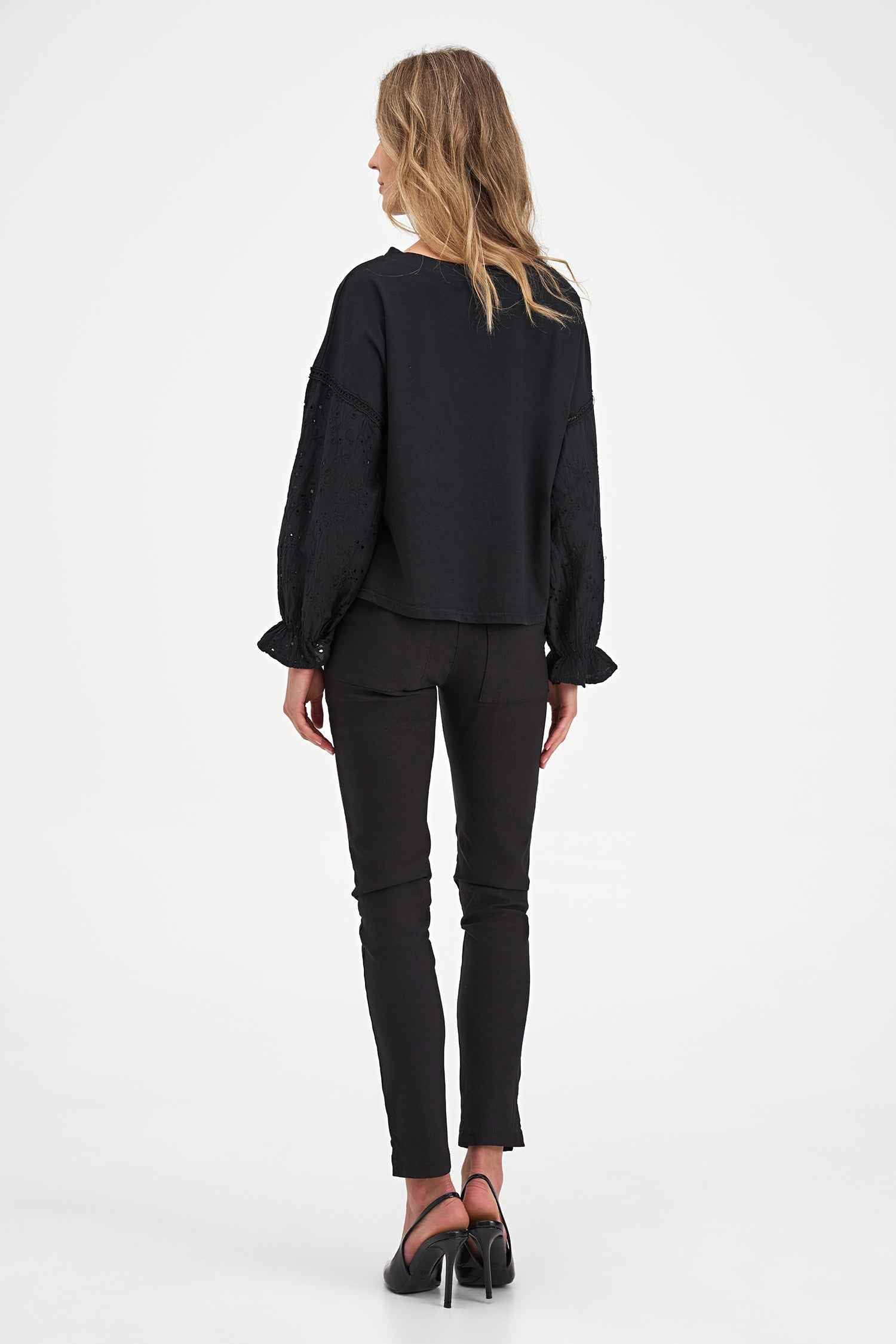 Women's Knit/Woven Combo Top