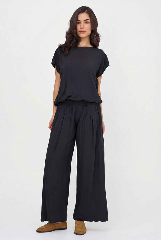 Women's Woven Boat-Neck Top