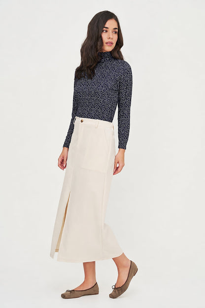 Women's Soft Printed Knit Top, Long Sleeves & Tie-Back Scarf Collar