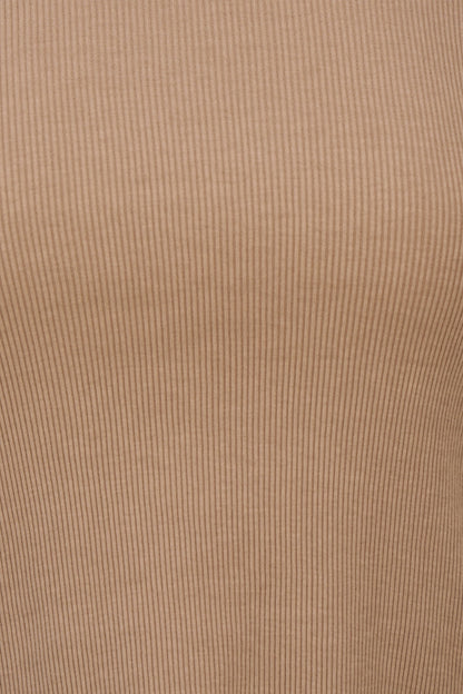 Women's Classic Rib-Knit Turtleneck Top with Long Sleeves
