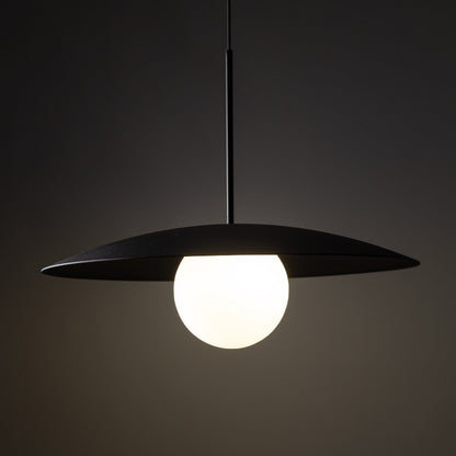SLATE Mid-Century Modern Wide Dome Pendant Light for Kitchen Island & Dining Table - AURABAGS SHOP