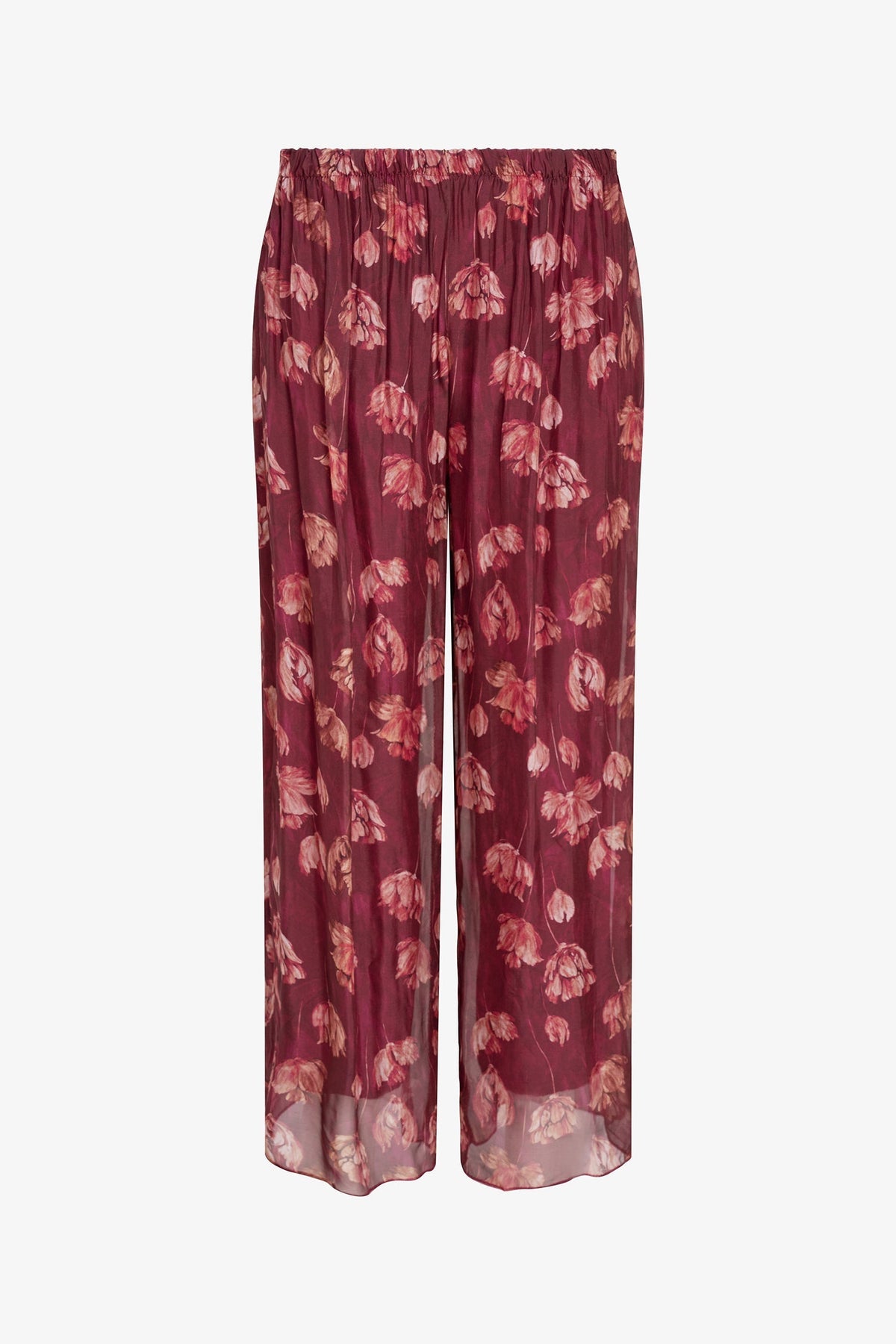 Women's Printed Woven Pull-On Wide-Leg Pants