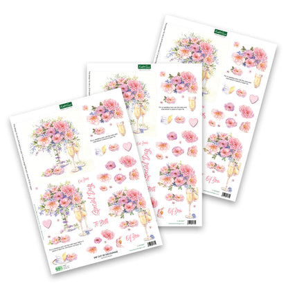 Die Cut Decoupage – Soft Pink Roses (Pack Of 3)